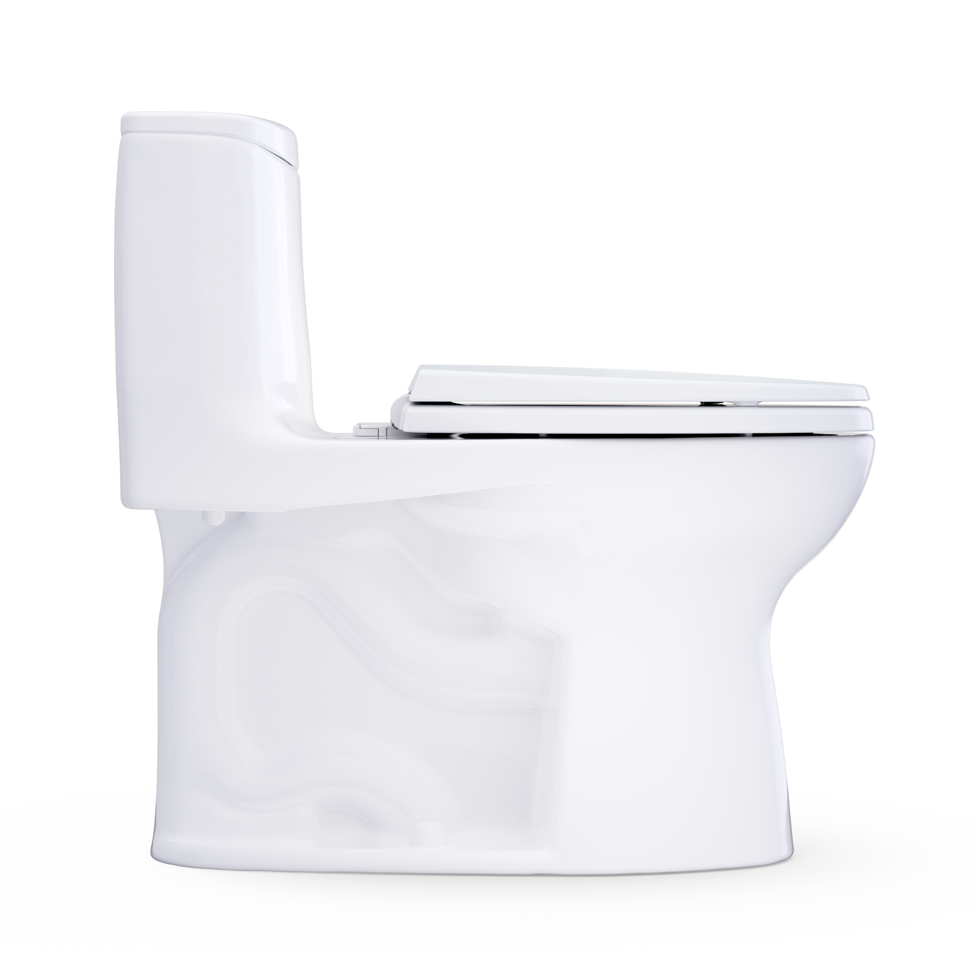 TOTO Ultramax One-Piece Toilet Right-Hand Lever Left Side Seat Open