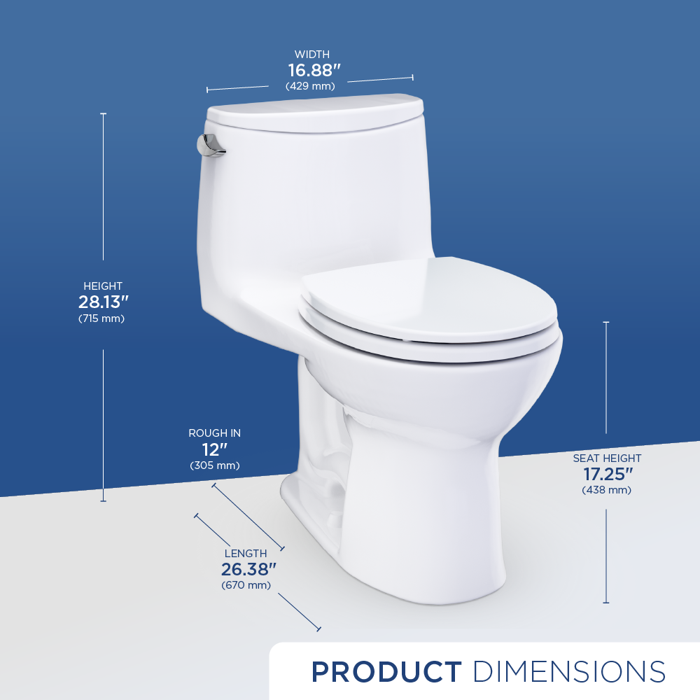 TOTO Ultramax One-Piece Round 1.28 GPF WASHLET+ Ready Universal Height Toilet with CEFIONTECT MS603113CEFG#12