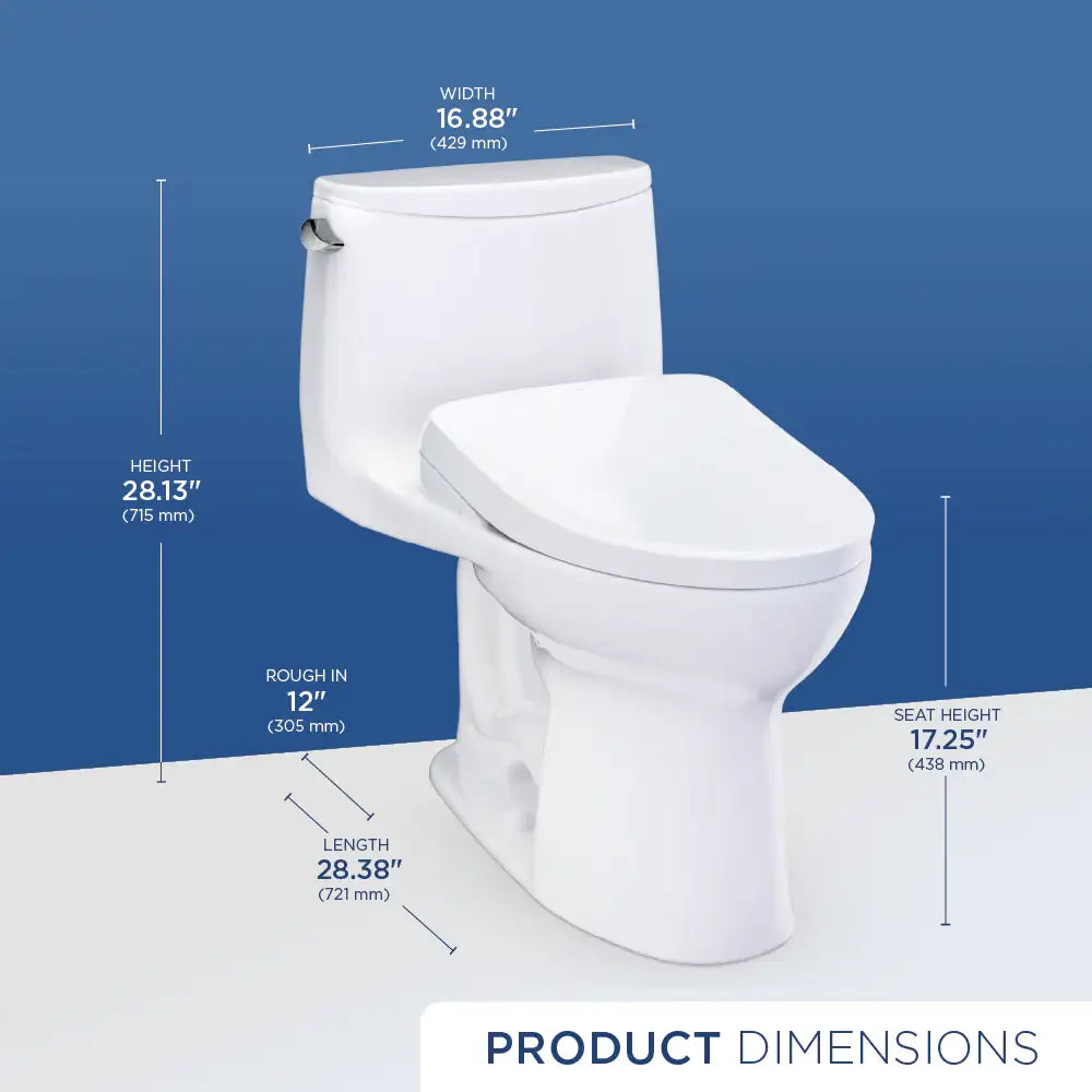 TOTO Ultramax WASHLET+ S7A 1.6 GPF Universal Height Toilet MW6084736CSFG#01