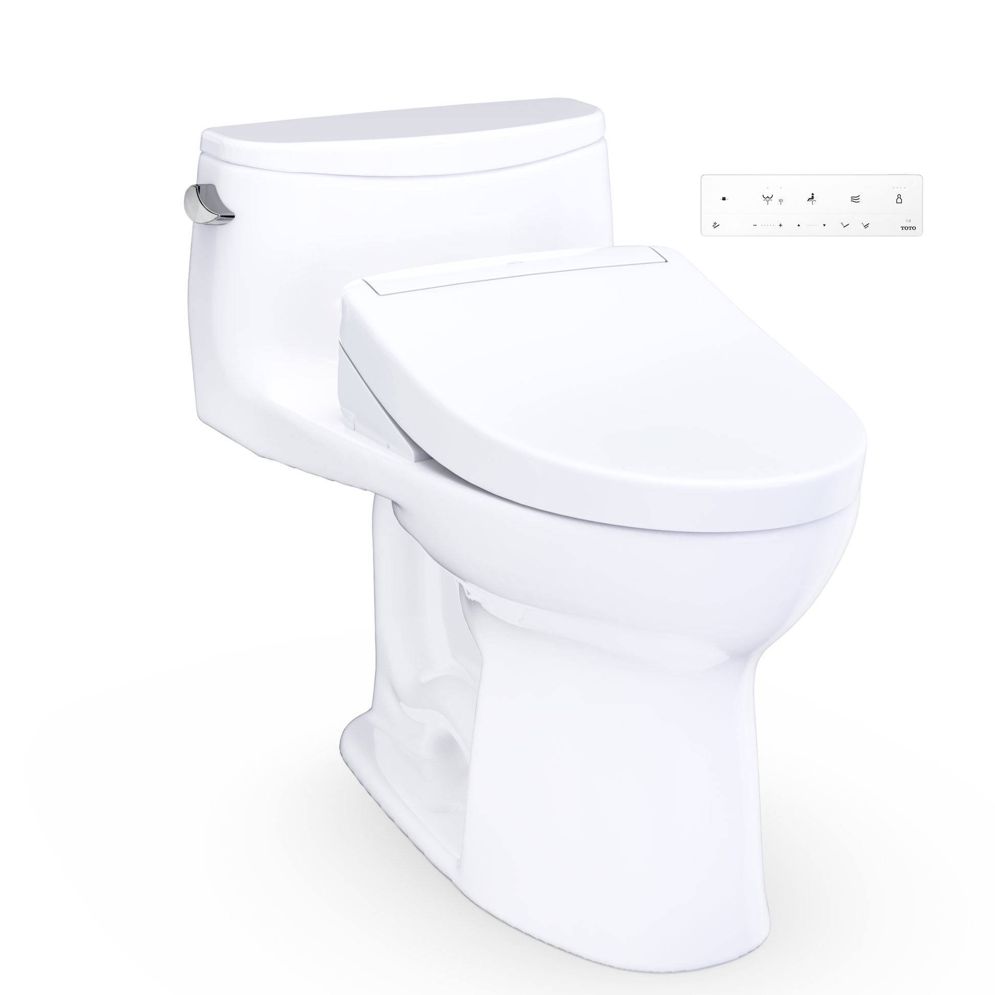TOTO Ultramax WASHLET+ S5 One-Piece Elongated 1.28 GPF Universal Height Toilet MW6183446CEFG#01