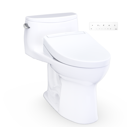TOTO Ultramax WASHLET+ S5 One-Piece Elongated 1.28 GPF Universal Height Toilet MW6183446CEFG#01