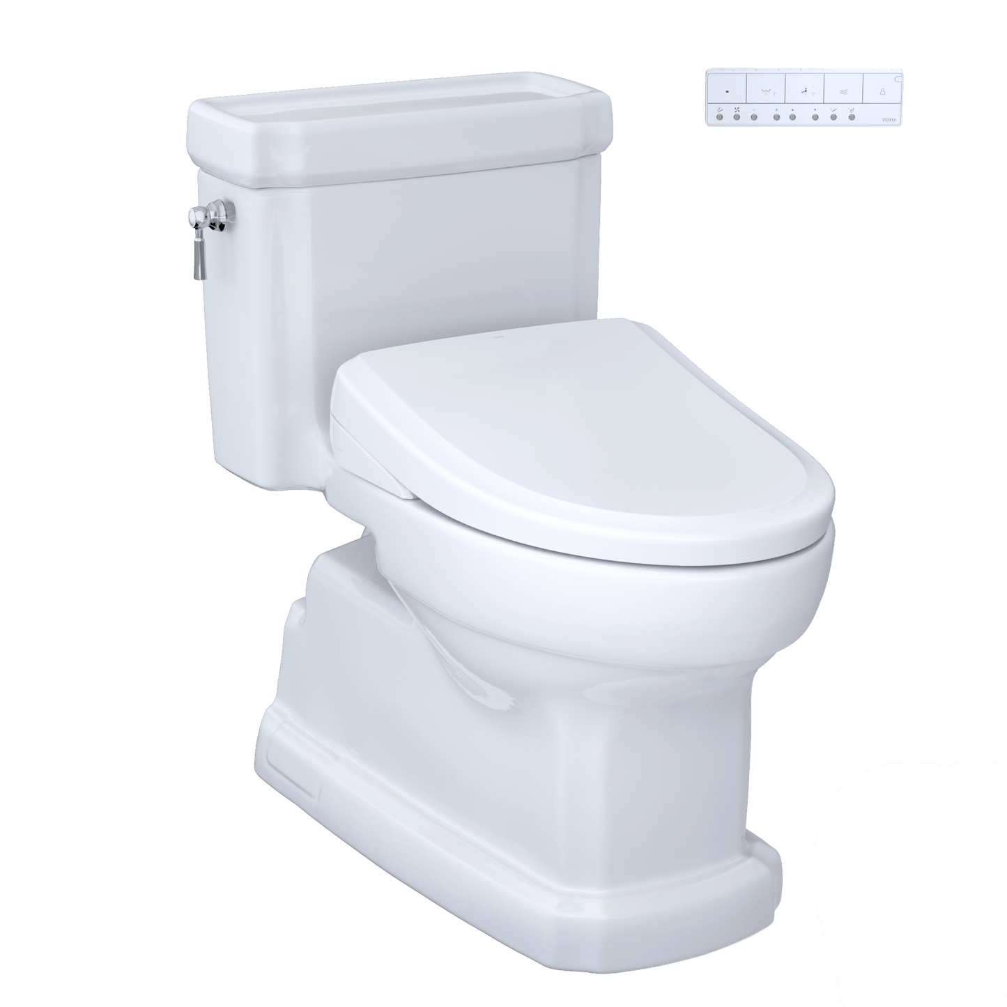 TOTO Eco Guinevere 1.28 GPF One-Piece Universal Height Toilet and S7A Classic Bidet Seat MW9744734CEFG#01