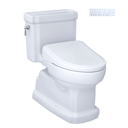 TOTO Eco Guinevere 1.28 GPF One-Piece Universal Height Toilet and S7A Classic Bidet Seat MW9744734CEFG#01