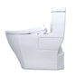 TOTO WASHLET+ Aimes One-Piece Elongated 1.28 GPF Toilet and Contemporary WASHLET S7 Contemporary Bidet Seat, Cotton White - MW6264726CEFG#01