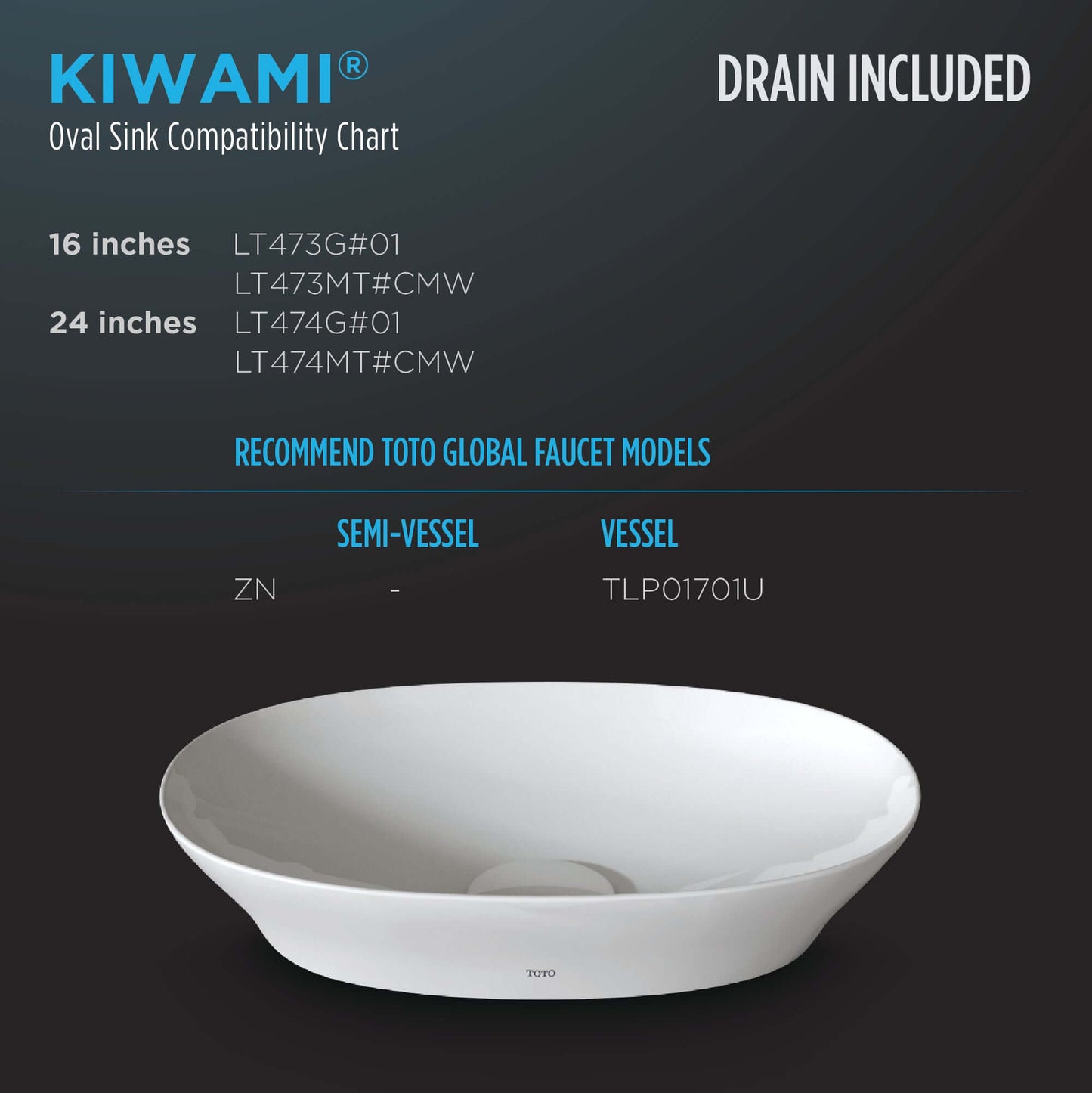 TOTO Kiwami Oval 16 Inch Vessel Bathroom Sink with CEFIONTECT, Cotton White LT473G#01