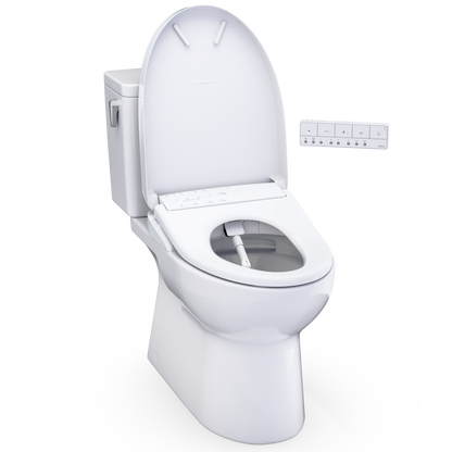 TOTO Glaston WASHLET+ S7A Two-Piece Elongated 1.28 GPF Universal Height Toilet MW4724736CEFG#01
