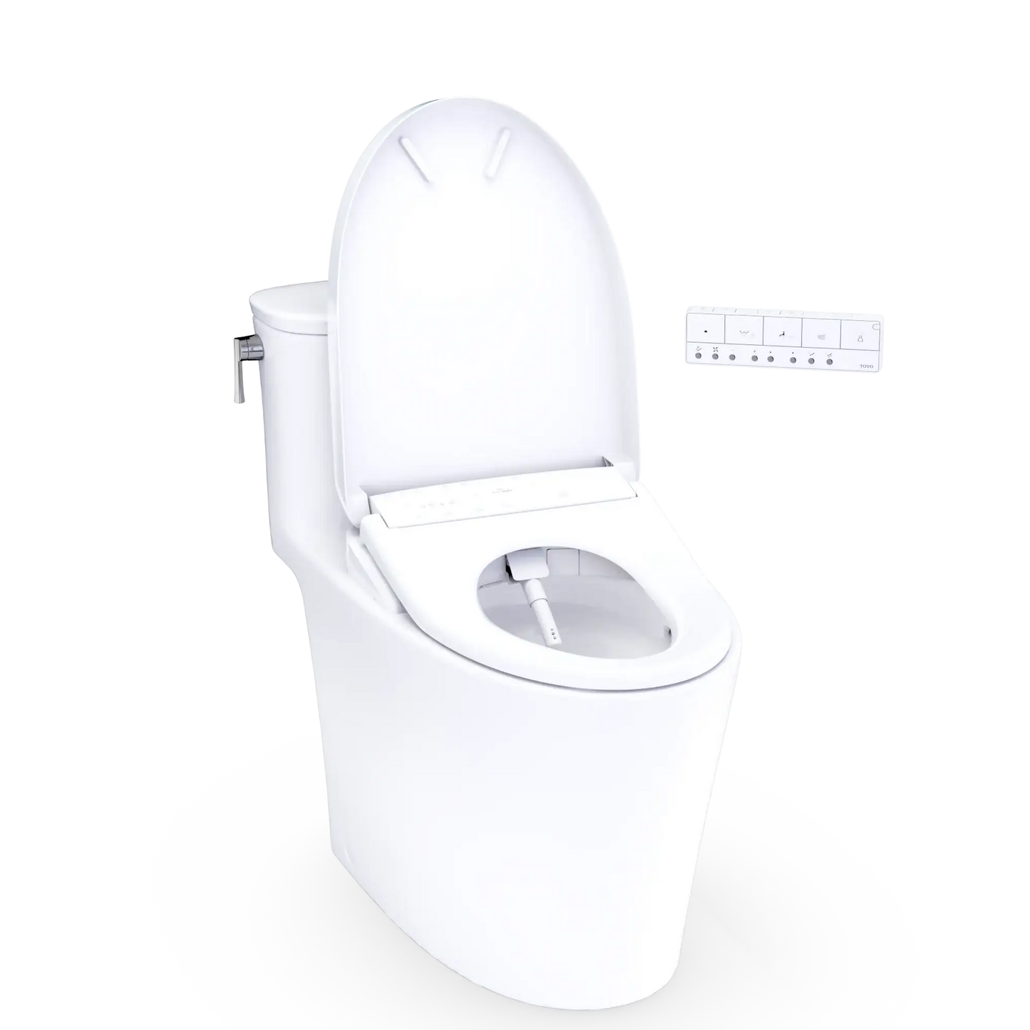TOTO Aurora WASHLET+ S7A One-Piece Elongated 1.28 GPF Universal Height Toilet MW6864736CEFG#01