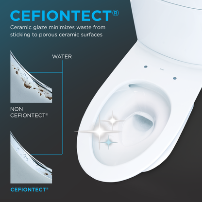 TOTO Aquia WASHLET+ S2 Two-Piece Dual Flush 1.28|0.9 GPF Universal Height Toilet with CEFIONTECT MW4483346CEMFGN#01