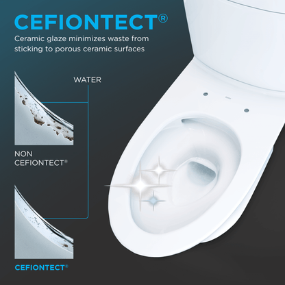 TOTO Aquia IV Cube Two-Piece Dual Flush 1.28 and 0.9 GPF Universal Height Toilet with S7A Contemporary Bidet Seat MW4364736CEMFGN#01