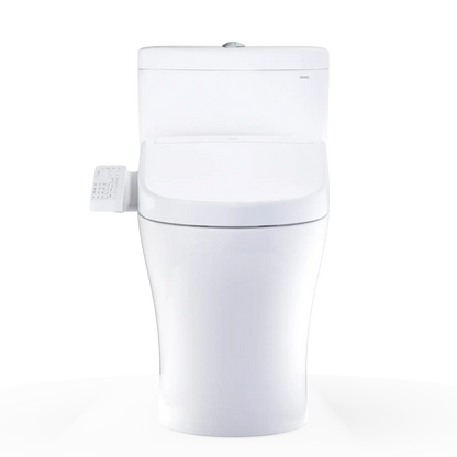 TOTO Aquia IV Two-Piece Dual Flush 1.28 and 0.9 GPF Universal Height Toilet with S2 Bidet Toilet Seat MW6463346CEMFGN#01