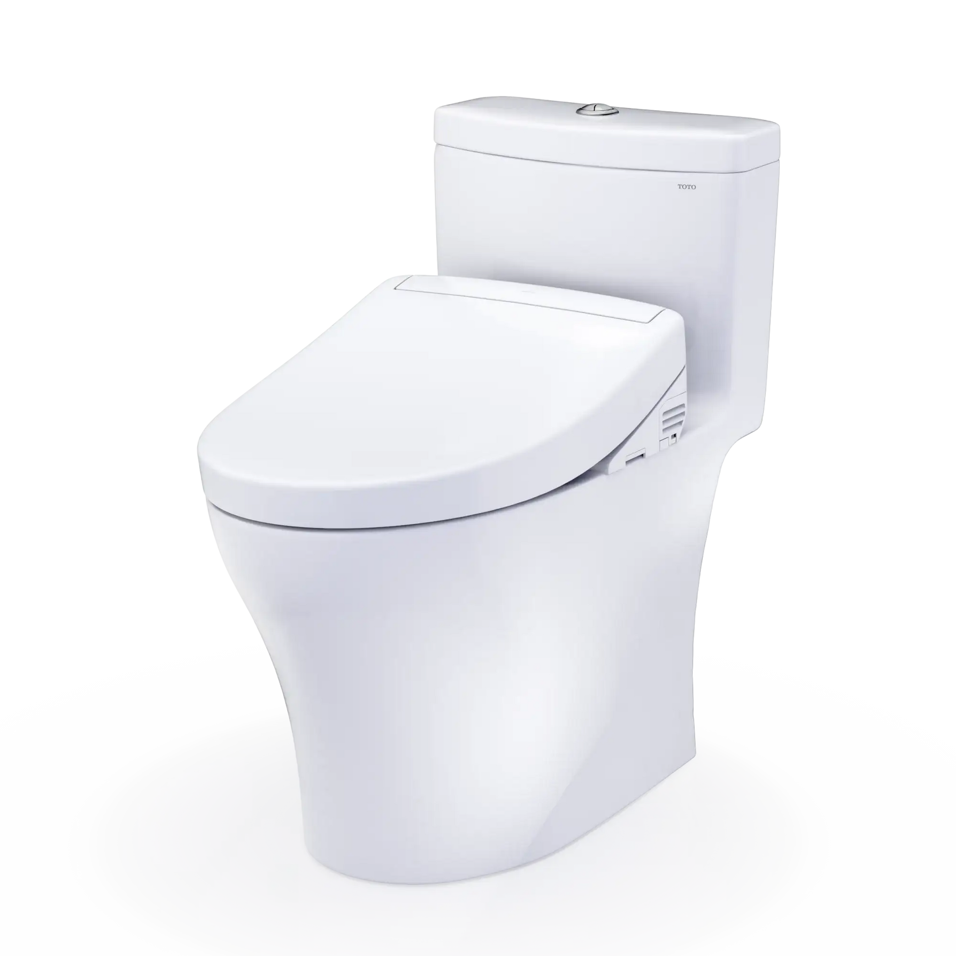 TOTO Aquia IV One-Piece Dual Flush 1.28 and 0.9 GPF Universal Height Toilet and S5 Bidet Seat MW6463446CEMFGN#01