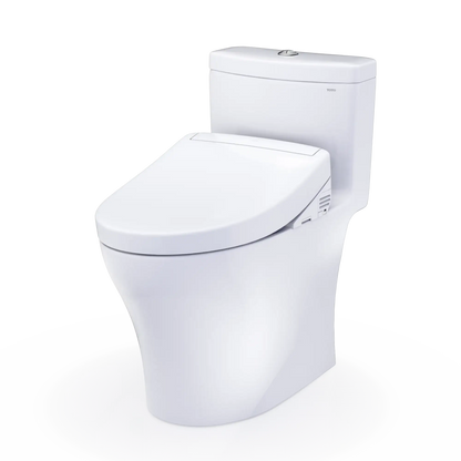 TOTO Aquia IV One-Piece Dual Flush 1.28 and 0.9 GPF Universal Height Toilet and S5 Bidet Seat MW6463446CEMFGN#01