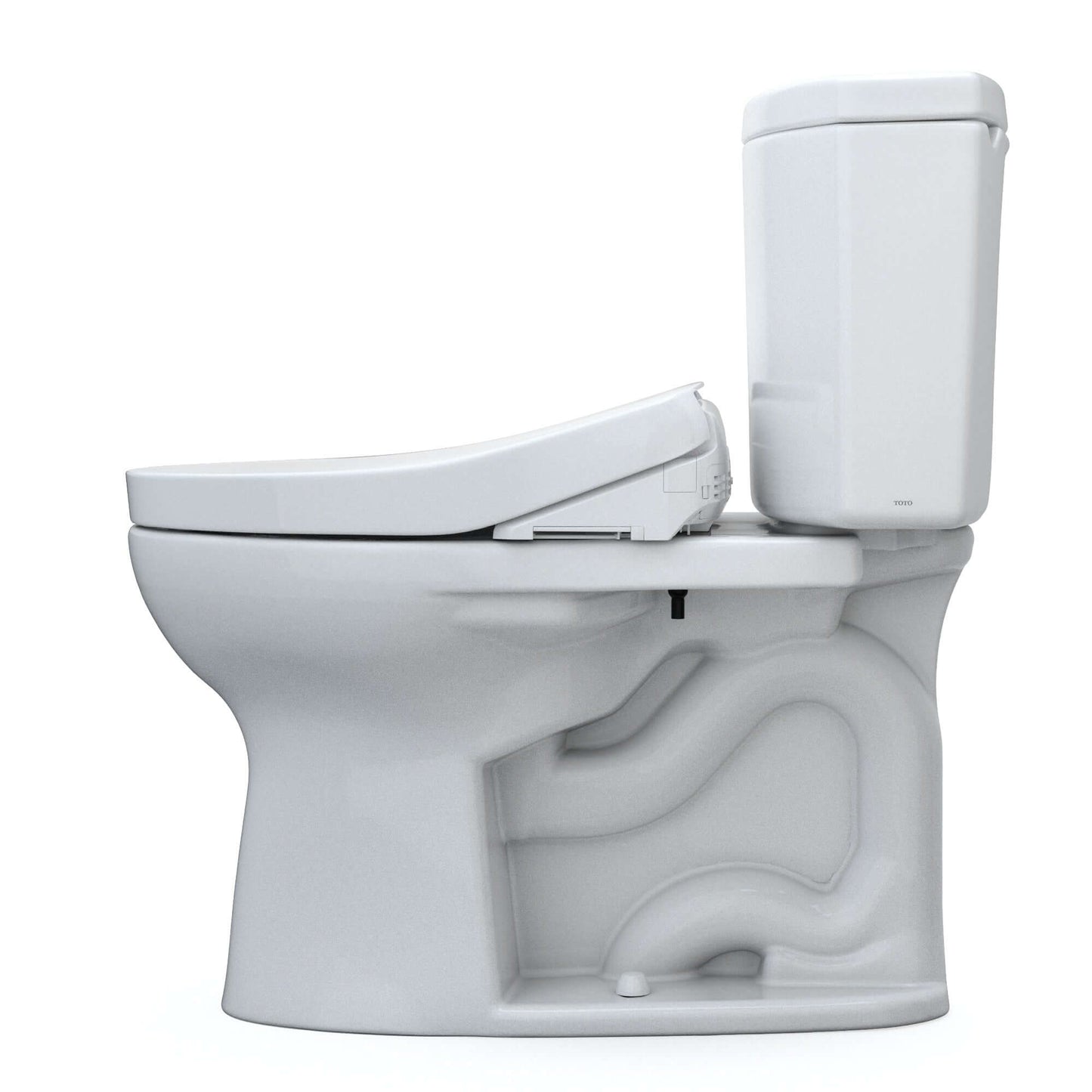 TOTO WASHLET+ Drake II Two-Piece 1.28 GPF Universal Height Toilet S550e Contemporary Bidet Seat, Cotton White - MW4543056CEFG(A)#01