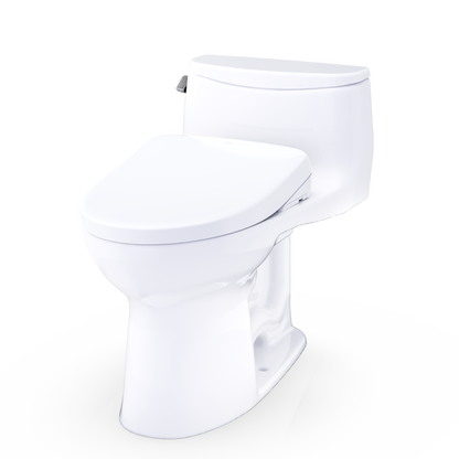 TOTO Ultramax WASHLET+ S7A One-Piece Elongated 1.28 GPF Universal Height Toilet MW6184736CEFG#01