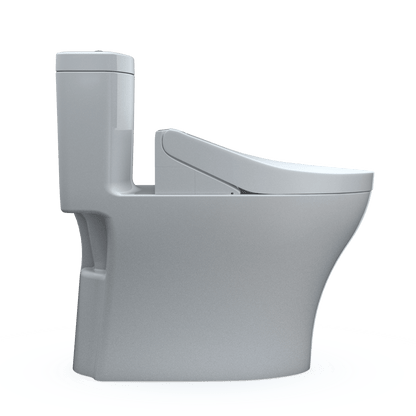 TOTO Aquia IV One-Piece Dual Flush 1.28 and 0.9 GPF Universal Height Toilet and C5 Bidet Seat MW6463084CEMFGN#01