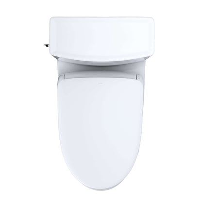 TOTO WASHLET+ Aimes One-Piece Elongated 1.28 GPF Toilet and Contemporary WASHLET S7 Contemporary Bidet Seat, Cotton White - MW6264726CEFG#01