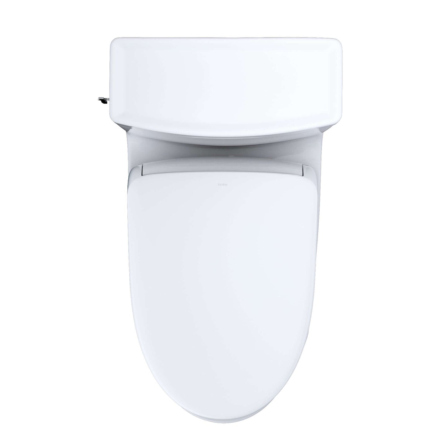 TOTO WASHLET+ Aimes One-Piece Elongated 1.28 GPF Toilet and Contemporary WASHLET S7 Contemporary Bidet Seat, Cotton White - MW6264726CEFG#01