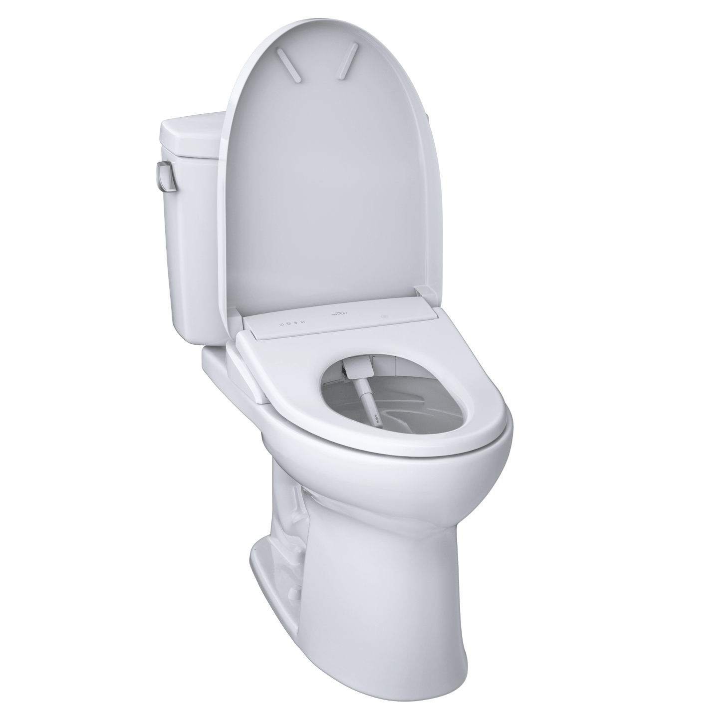 TOTO WASHLET+ Drake II Two-Piece Elongated 1.28 GPF Toilet and WASHLET+ S7 Contemporary Bidet Seat, Cotton White - MW4544726CEFG#01