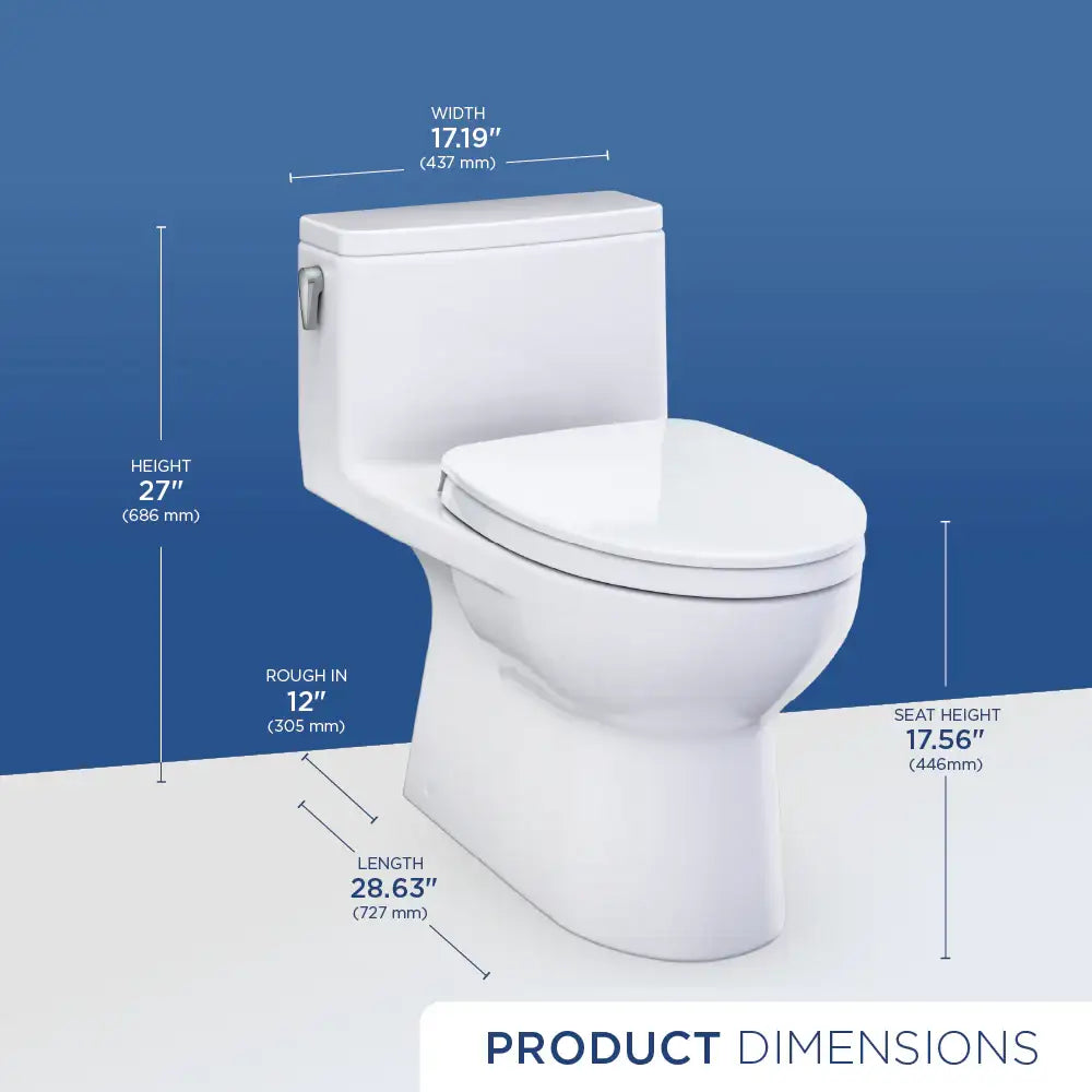 TOTO Redington One-Piece Elongated 1.28 GPF WASHLET+ Ready Universal Height Toilet with CEFIONTECT MS672124CEFG#12