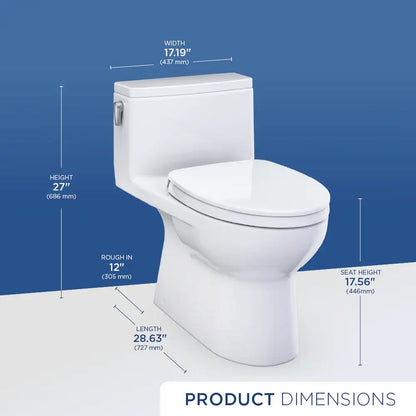TOTO Redington One-Piece Elongated 1.28 GPF WASHLET+ Ready Universal Height Toilet with CEFIONTECT MS672124CEFG#12