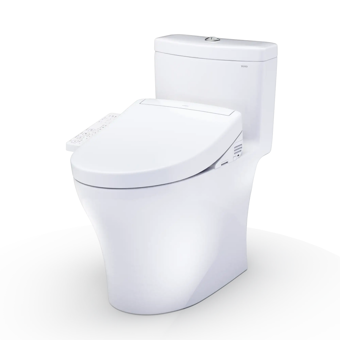TOTO Aquia IV Two-Piece Dual Flush 1.28 and 0.9 GPF Universal Height Toilet with S2 Bidet Toilet Seat MW6463346CEMFGN#01