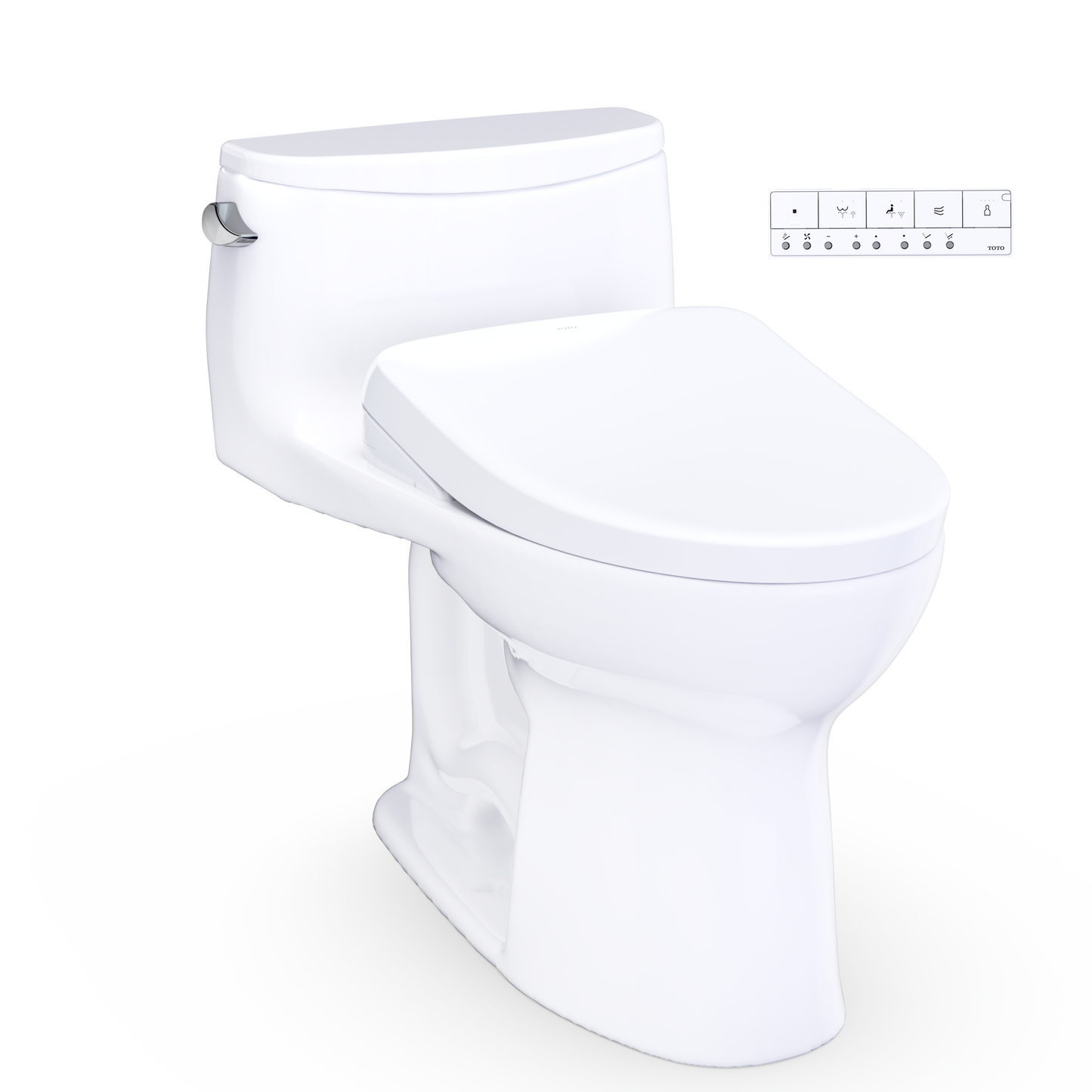 TOTO Ultramax WASHLET+ S7 One-Piece Elongated 1.28 GPF Universal Height Toilet with CEFIONTECT MW6184726CEFG#01
