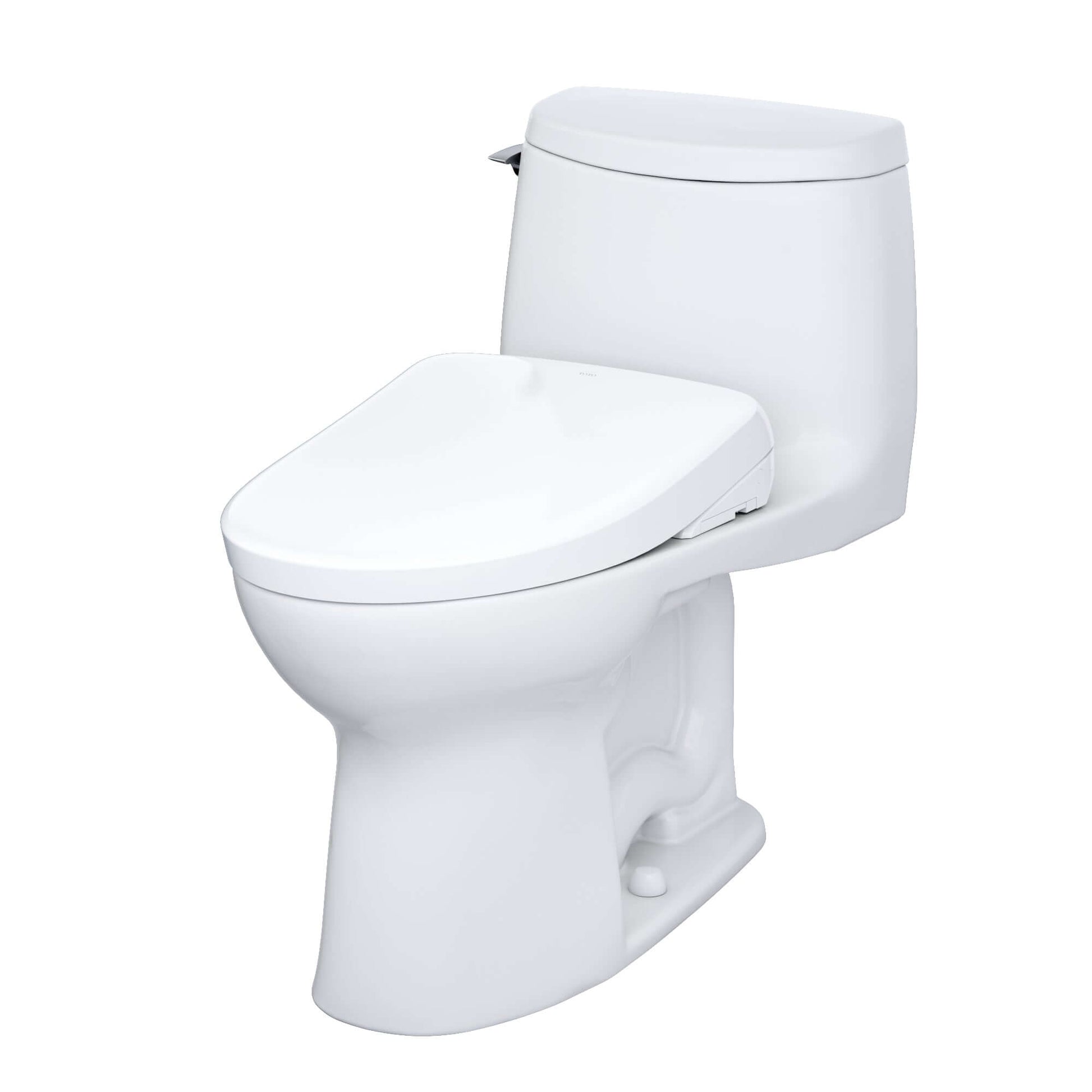 TOTO WASHLET+ UltraMax II 1G One-Piece Elongated 1.0 GPF Toilet and WASHLET+ S7 Contemporary Bidet Seat, Cotton White - MW6044726CUFG#01