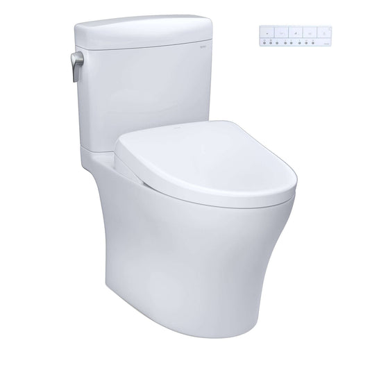  TOTO Aquia IV Cube 1.28 and 0.9 GPF Universal Height Toilet with S7 Contemporary Bidet Seat MW4364726CEMFGN#01