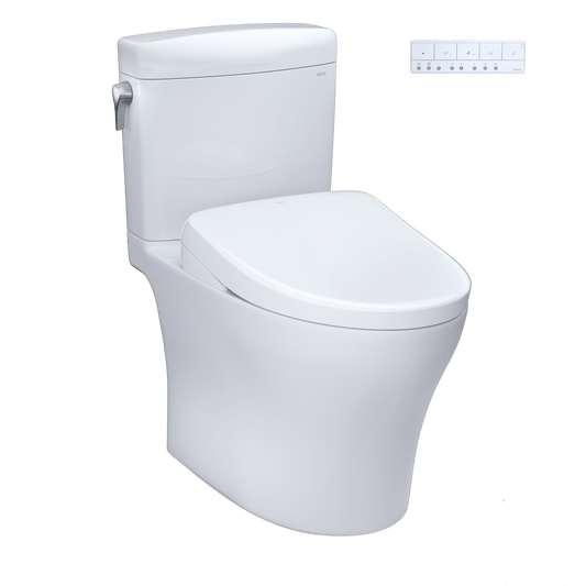 TOTO Aquia IV Cube Two-Piece Dual Flush 1.28 and 0.9 GPF Universal Height Toilet with S7A Contemporary Bidet Seat Main