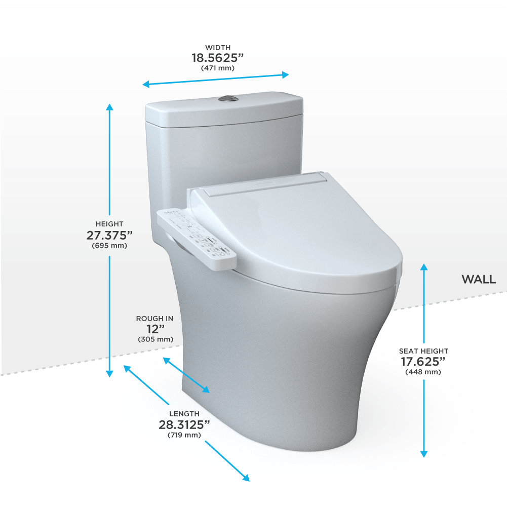 TOTO Aquia IV 1.28 and 0.9 GPF Toilet C2 Bidet Seat MW6463074CEMFGN#01