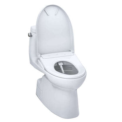 TOTO WASHLET+ Carlyle II One-Piece Elongated 1.28 GPF Toilet and WASHLET+ S7 Contemporary Bidet Seat, Cotton White - MW6144726CEFG#01