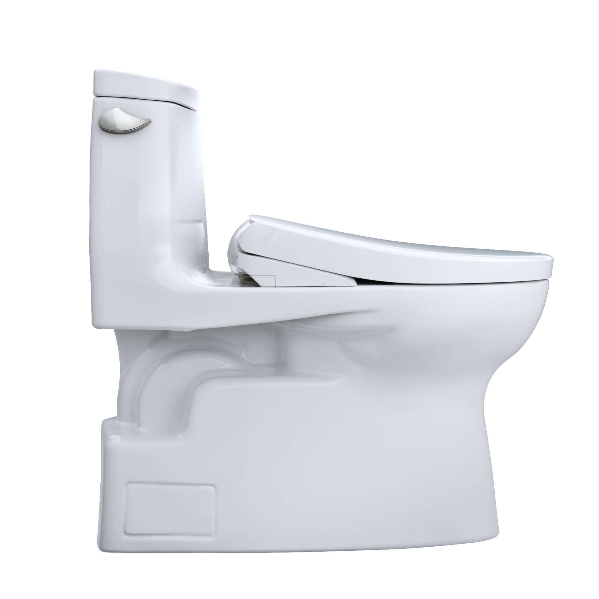 TOTO WASHLET+ Carlyle II One-Piece Elongated 1.28 GPF Toilet and WASHLET+ S7 Contemporary Bidet Seat, Cotton White - MW6144726CEFG#01