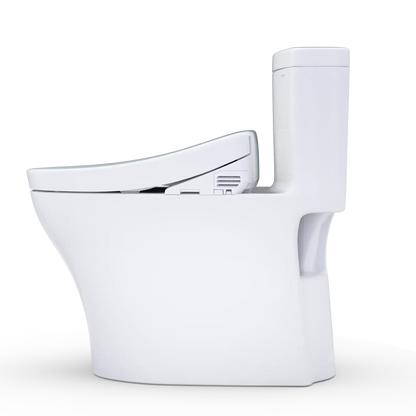 TOTO Aquia IV Two-Piece Dual Flush 1.28 and 0.9 GPF Universal Height Toilet with S2 Bidet Toilet Seat MW6463346CEMFGN#01