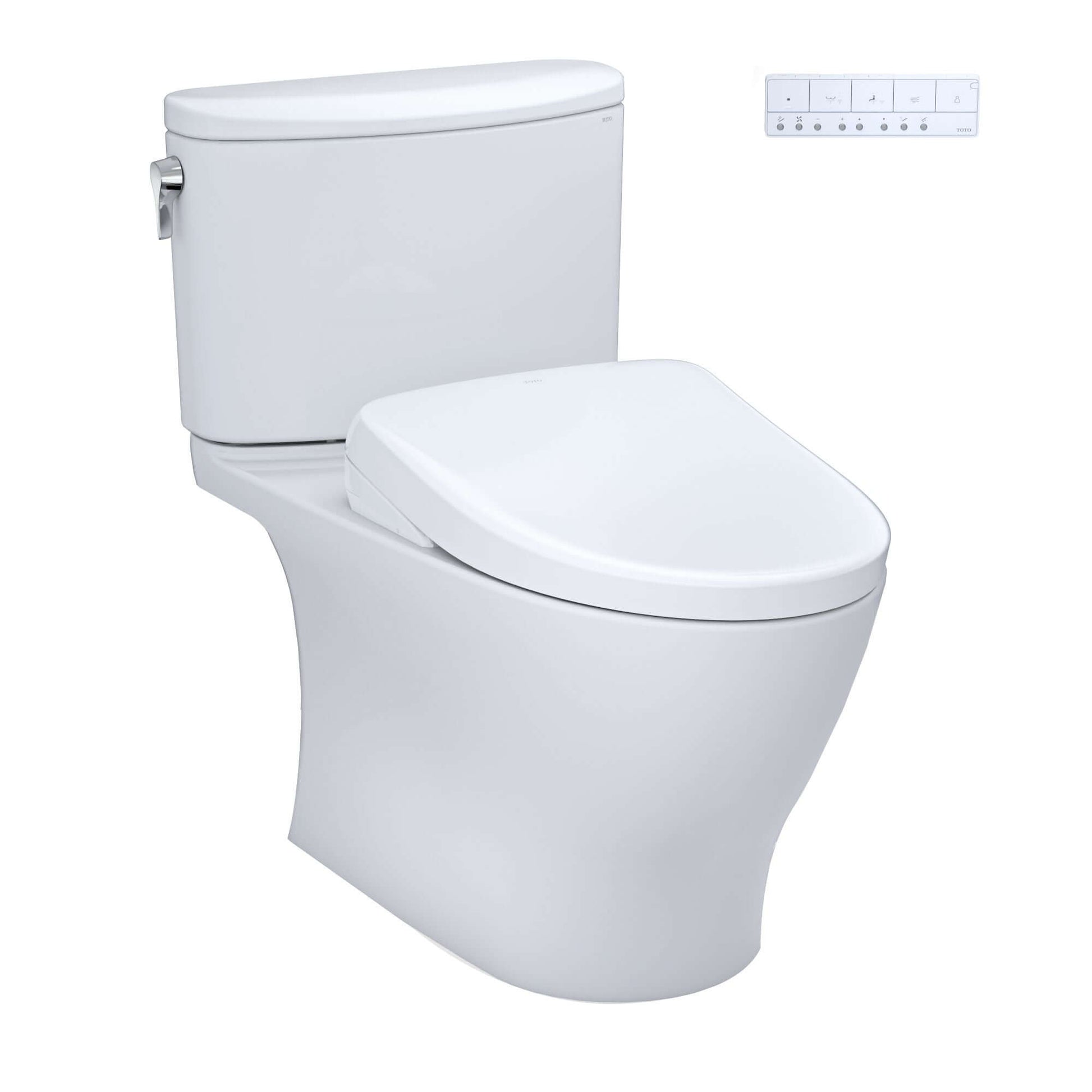 TOTO WASHLET+ Nexus 1G Two-Piece Elongated 1.0 GPF Toilet with S7 Contemporary Bidet Seat, Cotton White - MW4424726CUFG#01