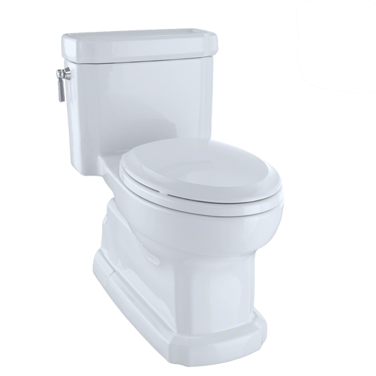 TOTO Eco Guinevere Elongated 1.28 GPF Universal Height Skirted Toilet CEFIONTECT SoftClose Seat Cotton White MS974224CEFG#01