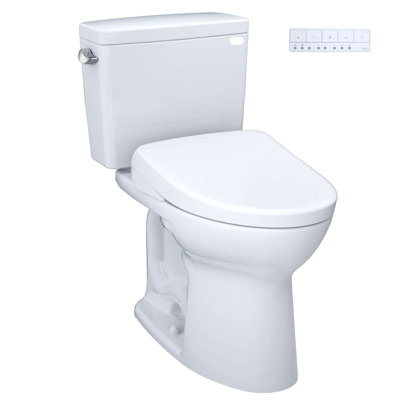 TOTO WASHLET+ Drake Two-Piece Elongated 1.28 GPF Universal Height Toilet with S7A Contemporary Bidet Seat - MW7764736CEFG#01