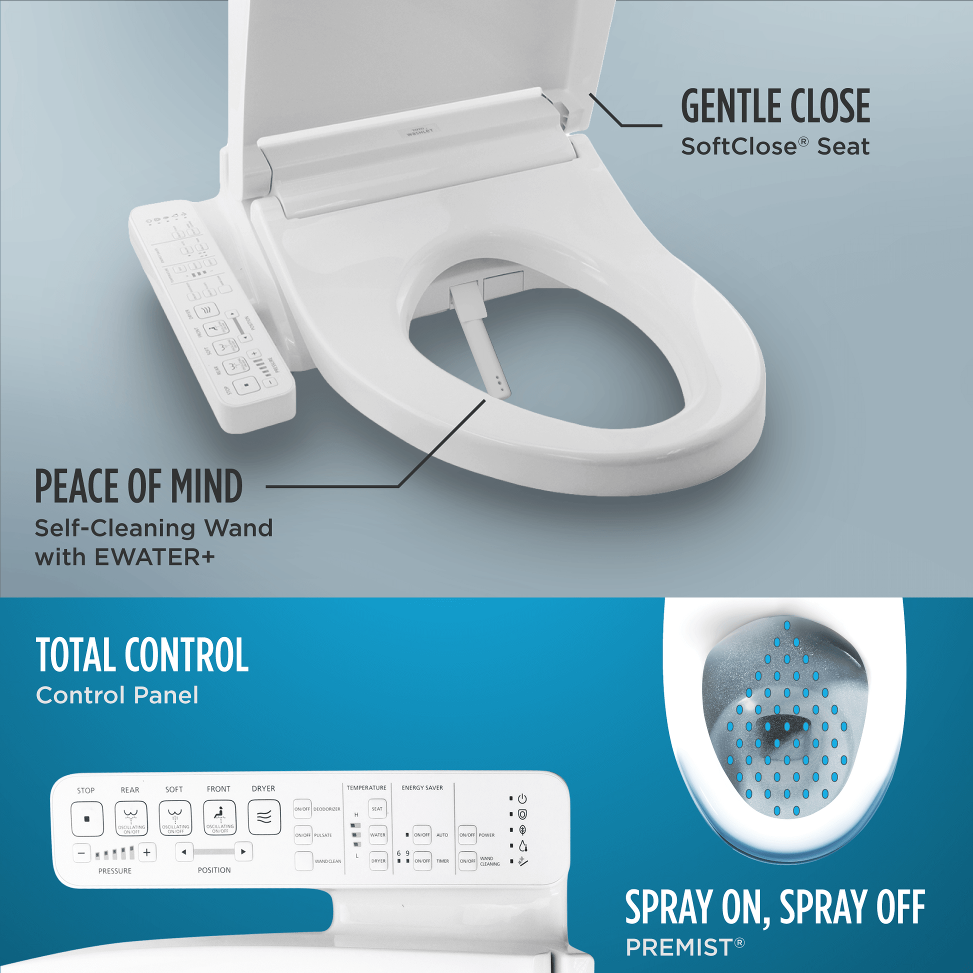 TOTO Drake Transitional Two-Piece 1.28 GPF Universal Height Toilet with C2 Bidet Seat MW7863074CEFG.10#01