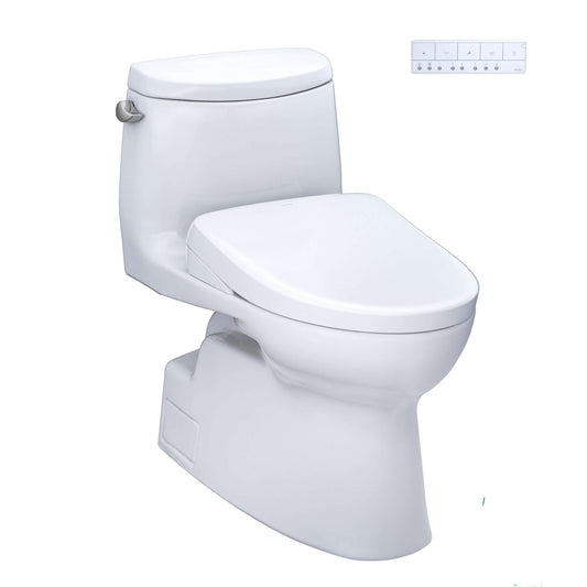 TOTO Carlyle II One-Piece 1.28 GPF Universal Height Toilet and S7 Contemporary Bidet Seat MW6144726CEFG#01