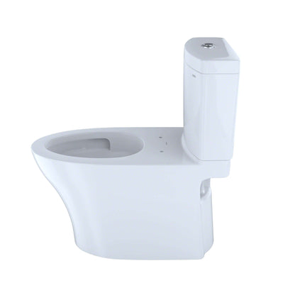 TOTO Aquia IV Two-Piece Elongated Dual Flush 1.28 and 0.9 GPF Toilet with CEFIONTECT, Cotton White - CST446CEMFGN#01