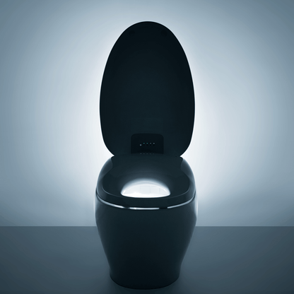 TOTO NEOREST NX1 Dual Flush Bidet Toilet MS902CUMFG#01 with open lid, showcasing its intelligent design and smooth surfaces.