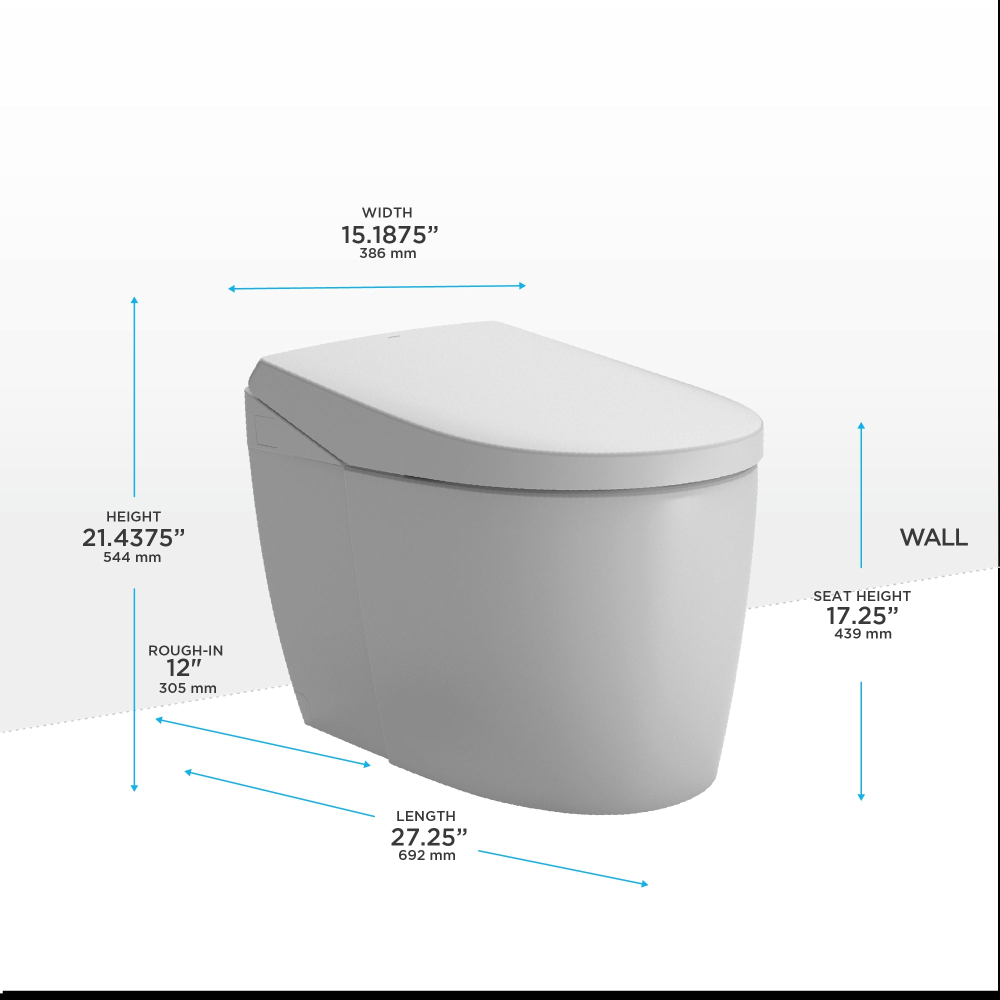 NEOREST AS Dual Flush 1.0 & 0.8 GPF Universal Height Bidet Toilet MS8551CUMFG#01