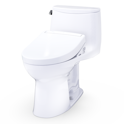 TOTO Ultramax WASHLET+ S5 One-Piece Elongated 1.6 GPF Universal Height Toilet with CEFIONTECT MW6083446CSFG#01