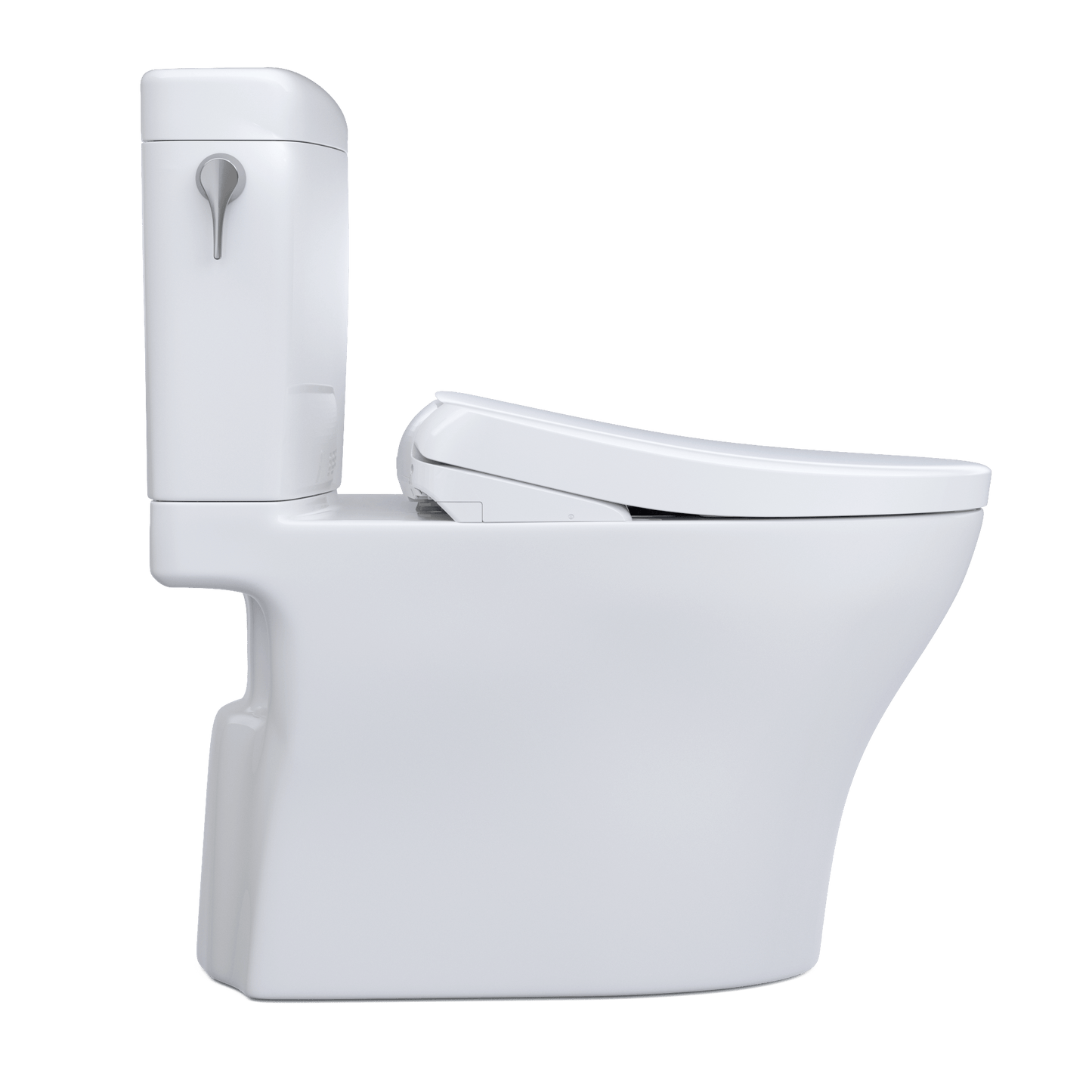 TOTO Aquia IV Cube Two-Piece Dual Flush 1.28 and 0.9 GPF Universal Height Toilet with S7A Contemporary Bidet Seat MW4364736CEMFGN#01