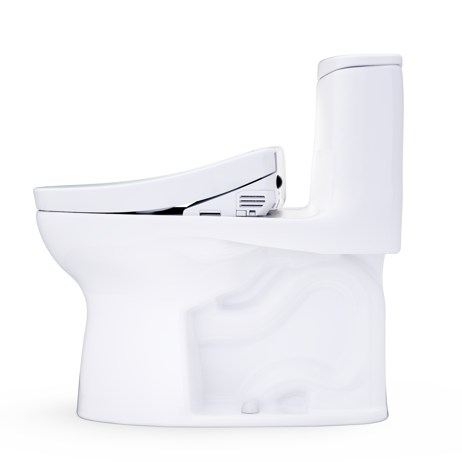 TOTO Ultramax WASHLET+ S5 One-Piece Elongated 1.6 GPF Universal Height Toilet with CEFIONTECT MW6083446CSFG#01
