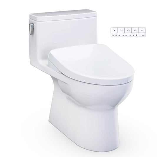 TOTO Redington 1G WASHLET+ S7A One-Piece Elongated 1.0 GPF Universal Height Toilet MW6724736CUFG#01