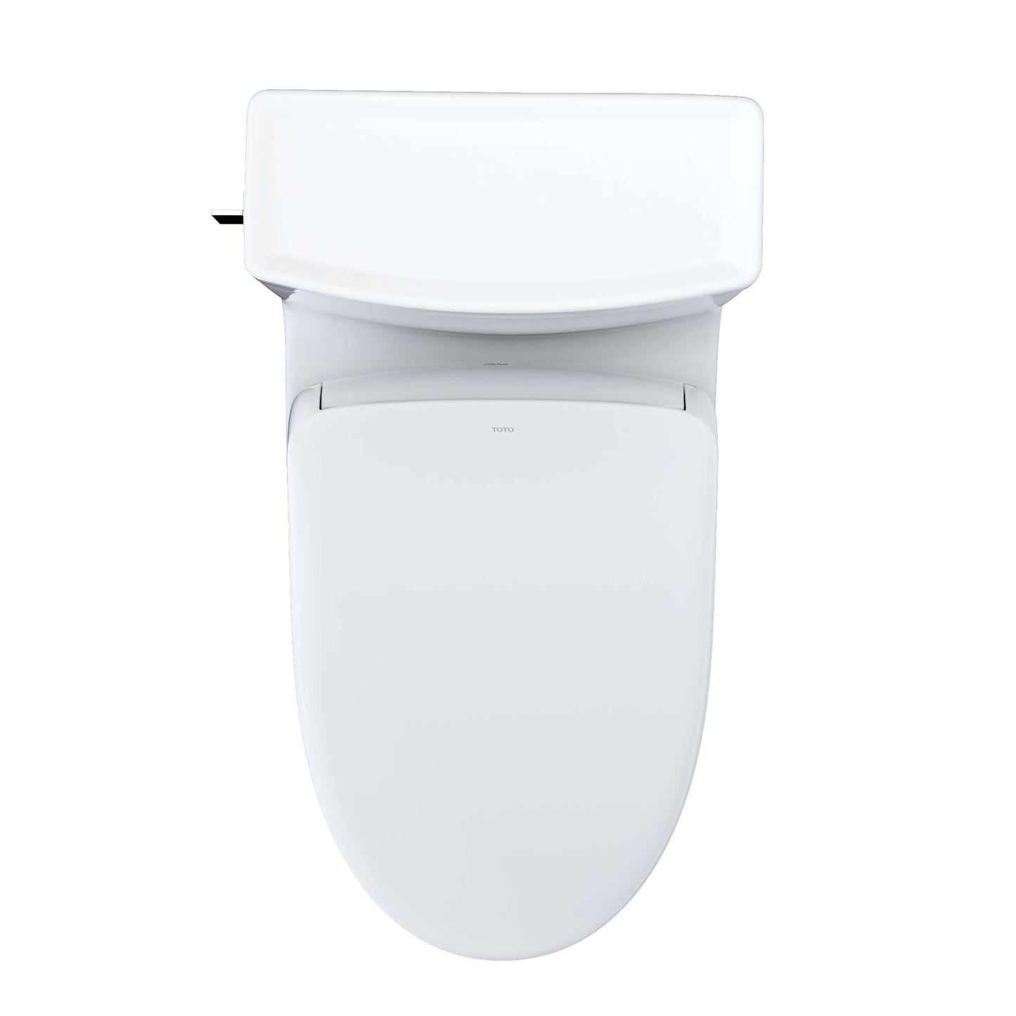 TOTO WASHLET+ Legato One-Piece Elongated 1.28 GPF Toilet and Contemporary WASHLET S7 Contemporary Bidet Seat, Cotton White - MW6244726CEFG#01