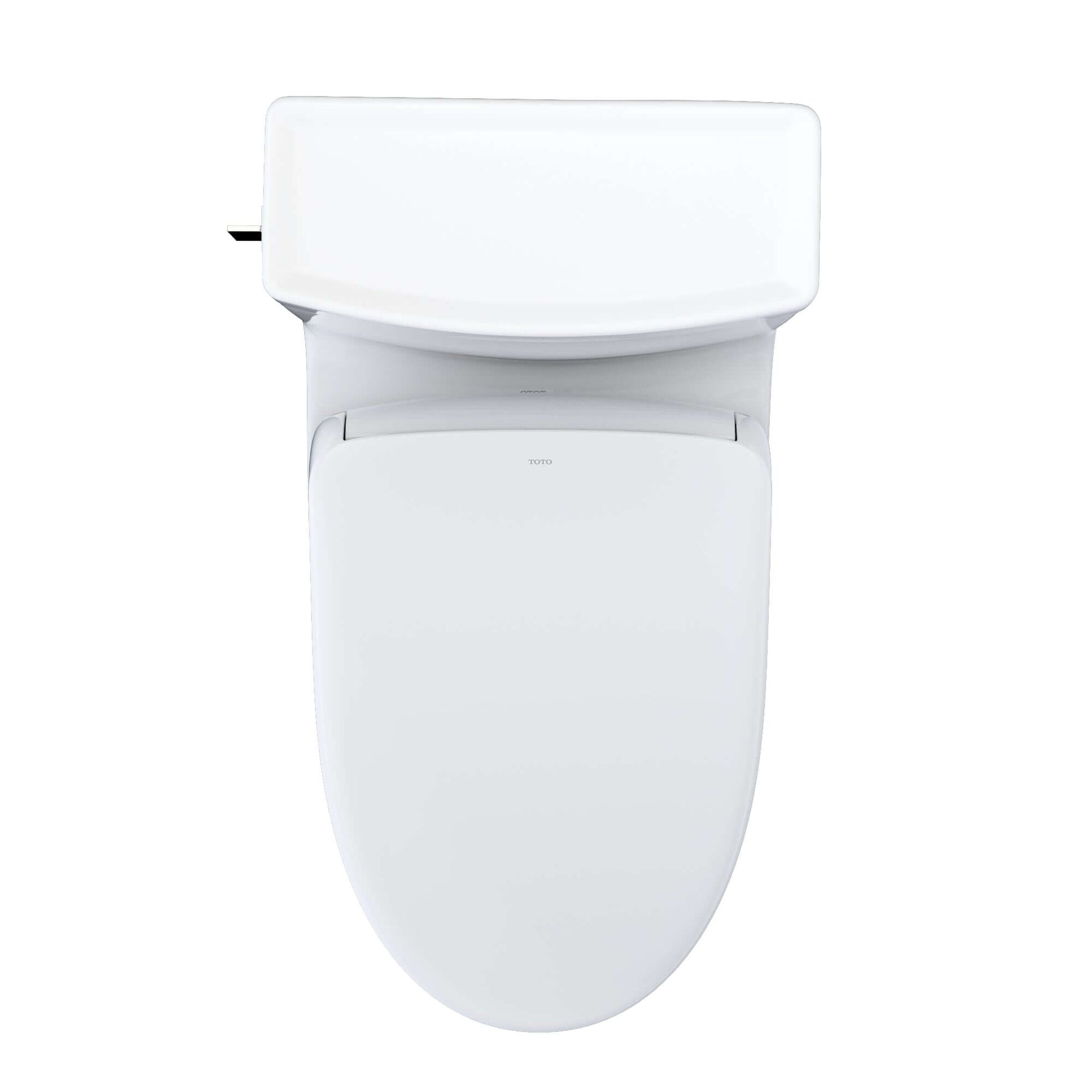 TOTO WASHLET+ Legato One-Piece Elongated 1.28 GPF Toilet and Contemporary WASHLET S7 Contemporary Bidet Seat, Cotton White - MW6244726CEFG#01