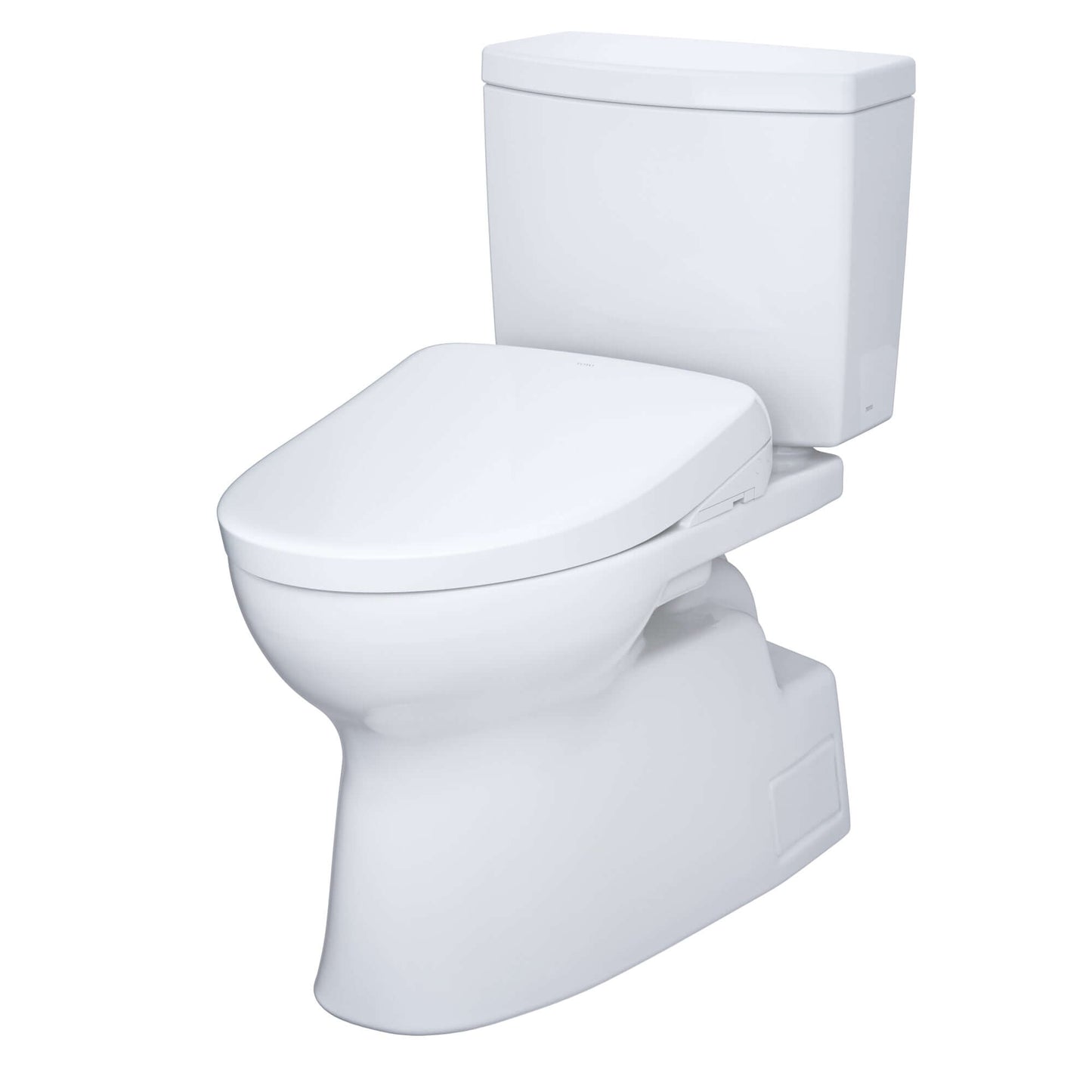 TOTO WASHLET+ Vespin II 1G Two-Piece Elongated 1.0 GPF Toilet and WASHLET+ S7 Contemporary Bidet Seat, Cotton White - MW4744726CUFG#01