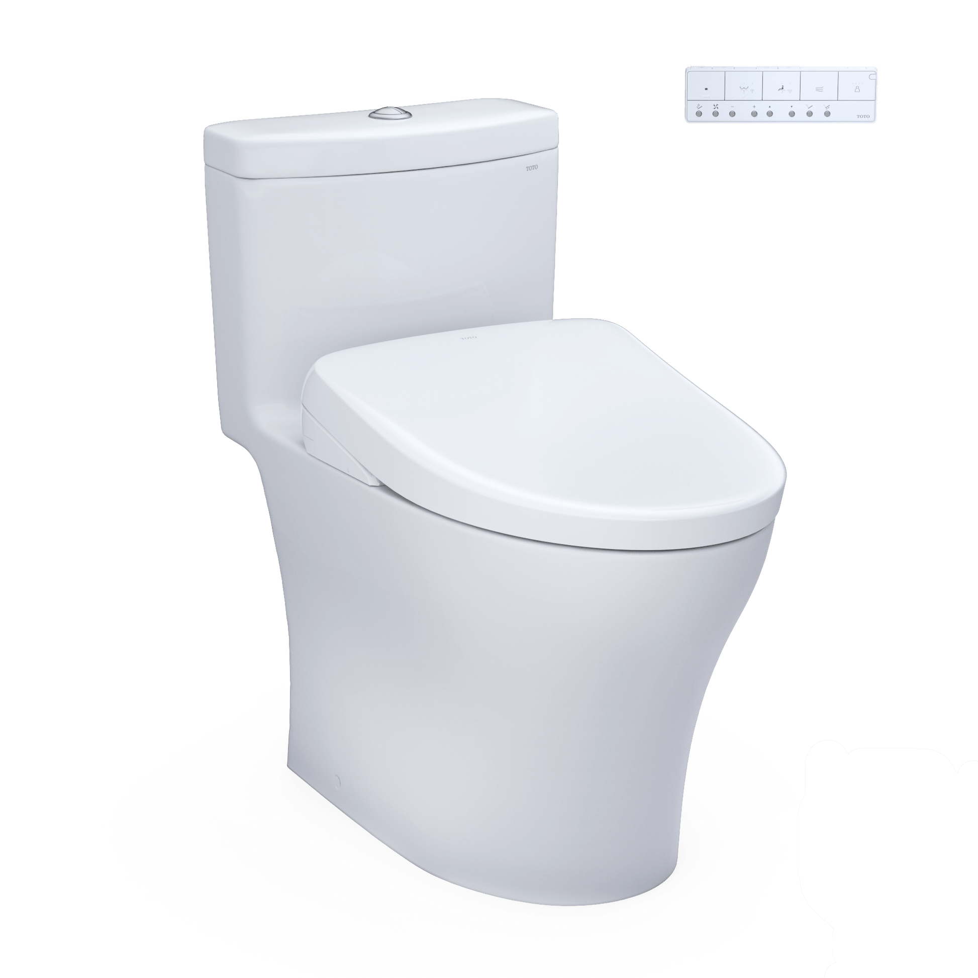 TOTO Aquia IV One-Piece Dual Flush 1.28 and 0.9 GPF Universal Height Toilet with S7 Bidet Seat MW6464726CEMFGNA#01