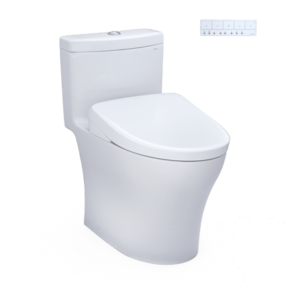 TOTO Aquia IV One-Piece Dual Flush 1.28 and 0.9 GPF Universal Height Toilet with S7 Bidet Seat MW6464726CEMFGNA#01